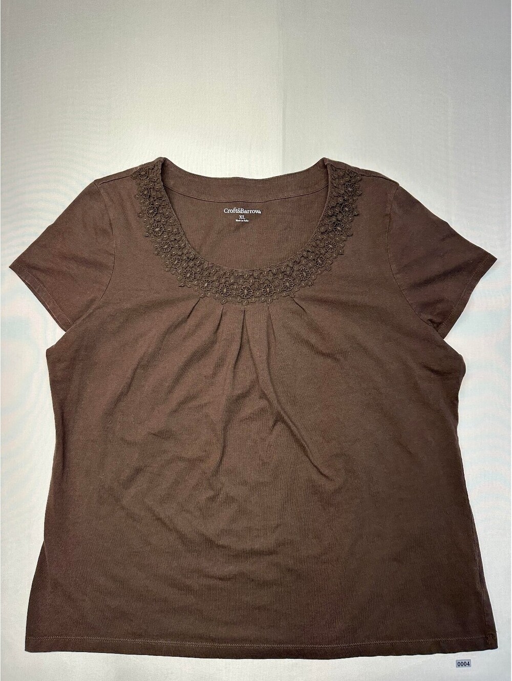 Croft & Barrow Brown Womens Top